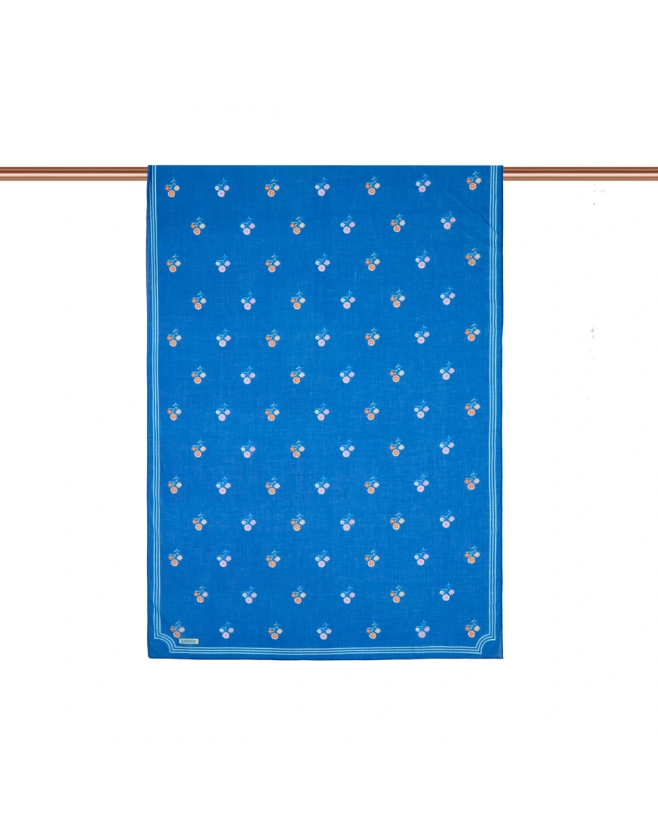 İpekevi 01348 Lacivert Nostaljik Duvar Pamuk Şal