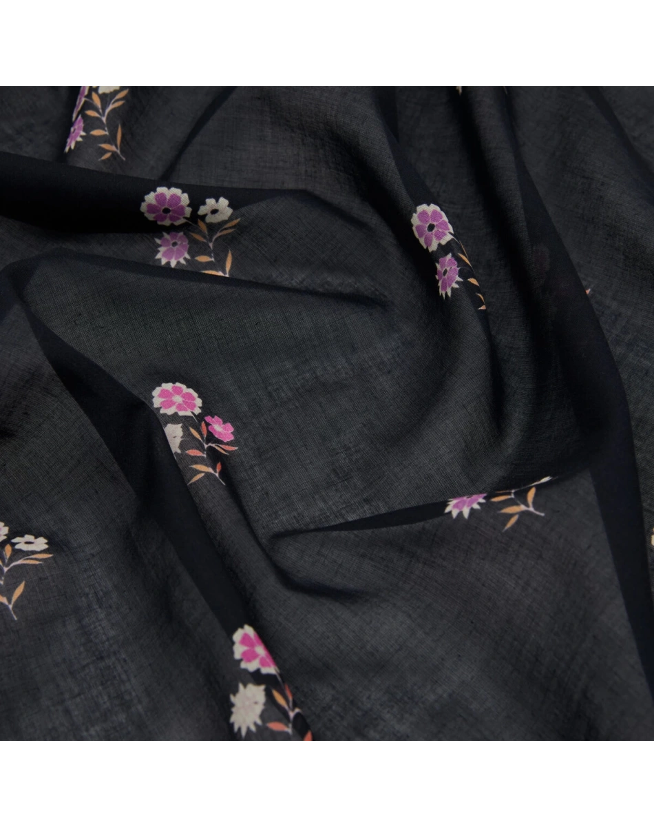 İpekevi 01348 Siyah Nostaljik Duvar Pamuk Şal