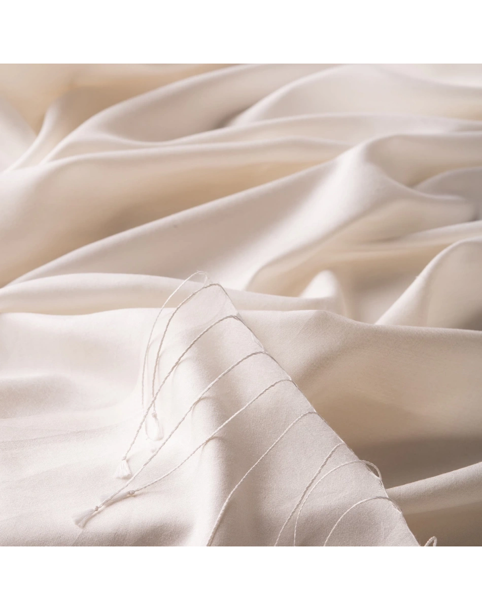 İpekevi 02911 İnci Beyazı Düz İpek Şal