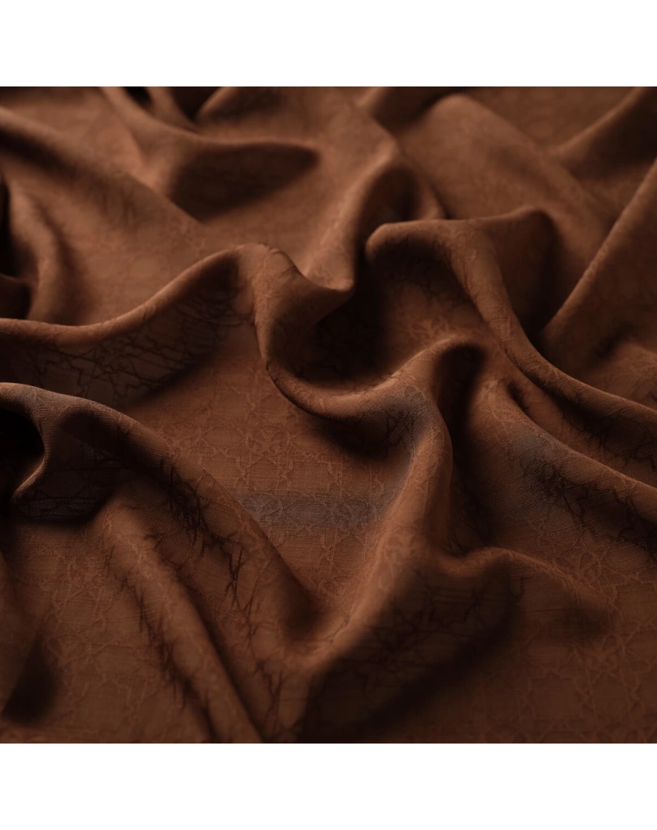 İpekevi 04356 Acı Kahve Dört Mevsim Monogram Şal