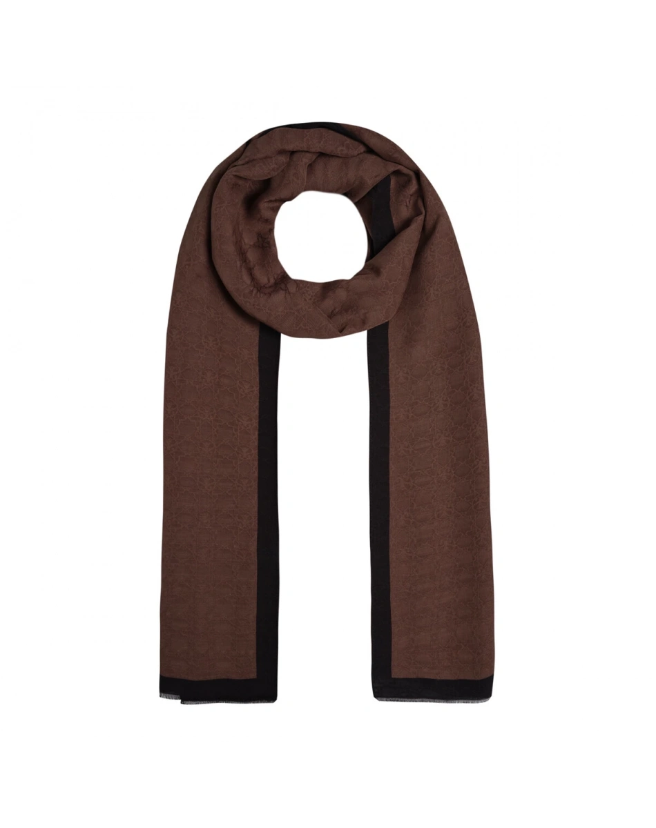 İpekevi 04356 Acı Kahve Dört Mevsim Monogram Şal