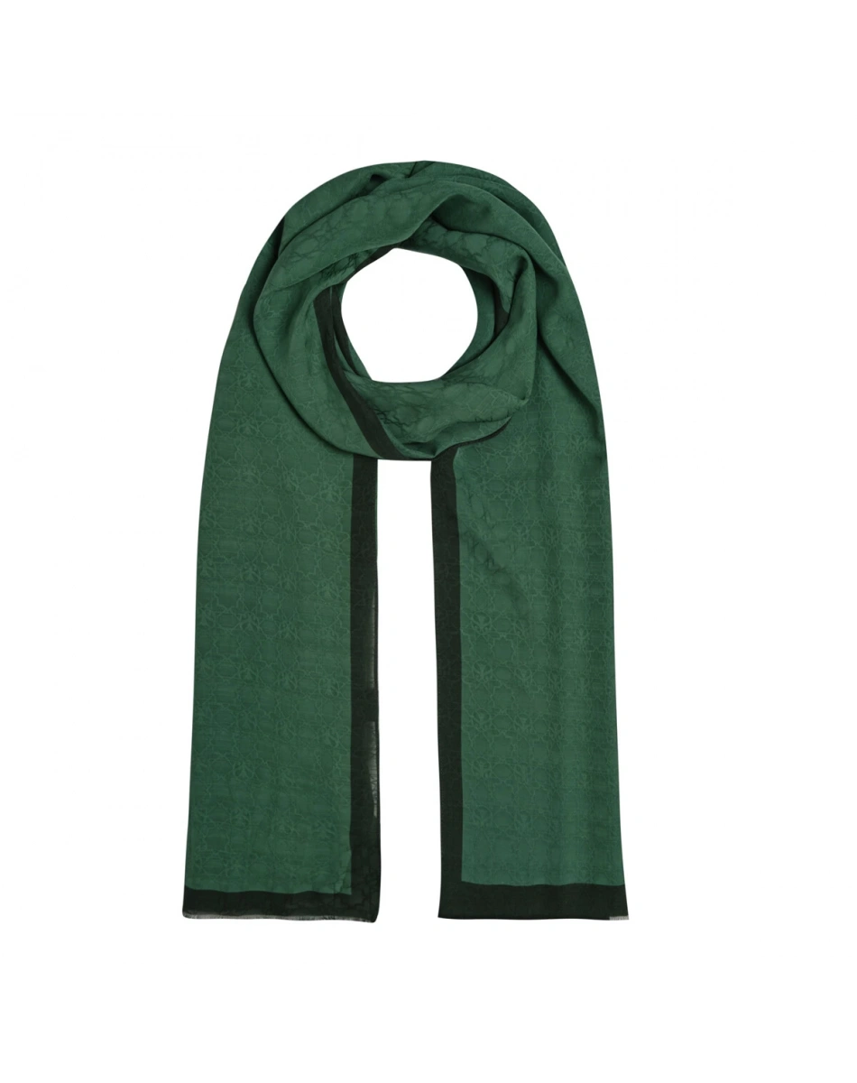 İpekevi 04356 Çam Yeşili Dört Mevsim Monogram Şal