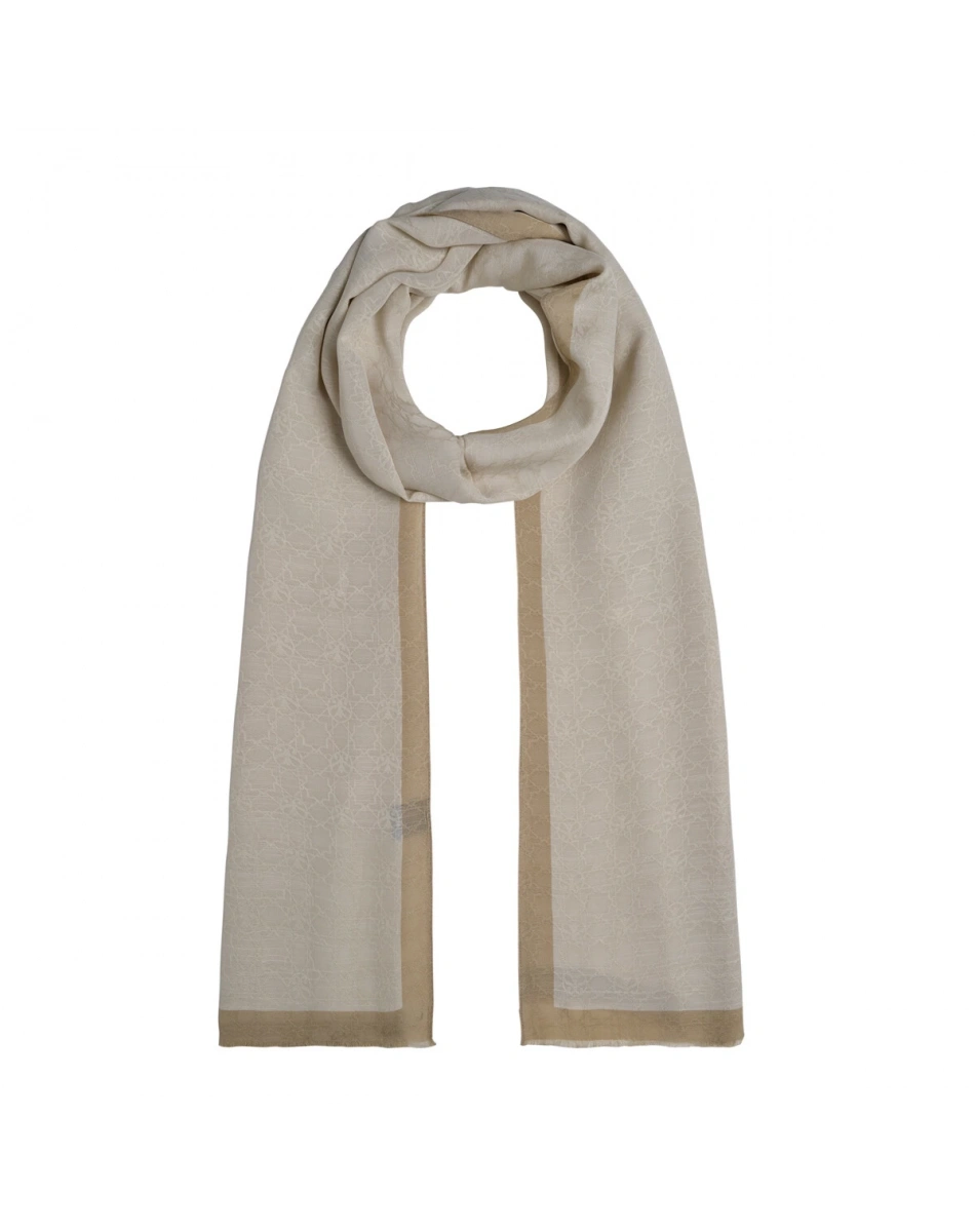 İpekevi 04356 Ekru Dört Mevsim Monogram Şal