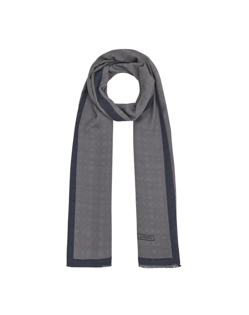 İpekevi 04356 Gri Dört Mevsim Monogram Şal