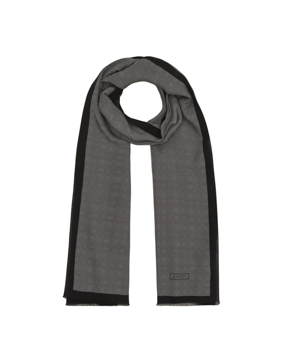 İpekevi 04356 Gümüş Dört Mevsim Monogram Şal