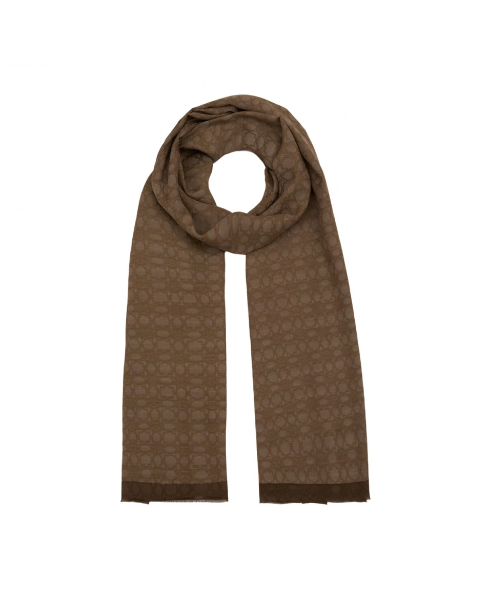 İpekevi 04356 Koyu Vizon Dört Mevsim Monogram Şal