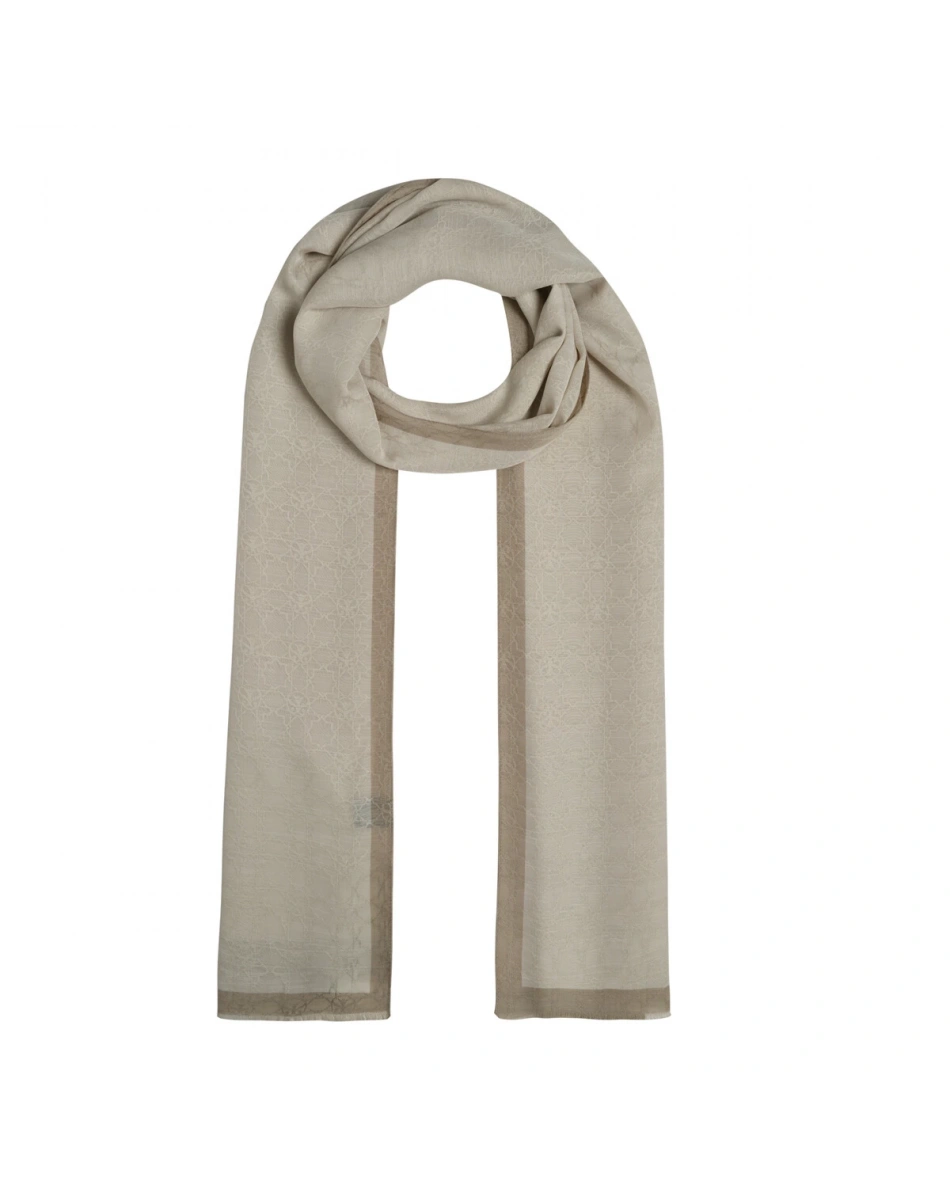 İpekevi 04356 Kum Beyazı Dört Mevsim Monogram Şal