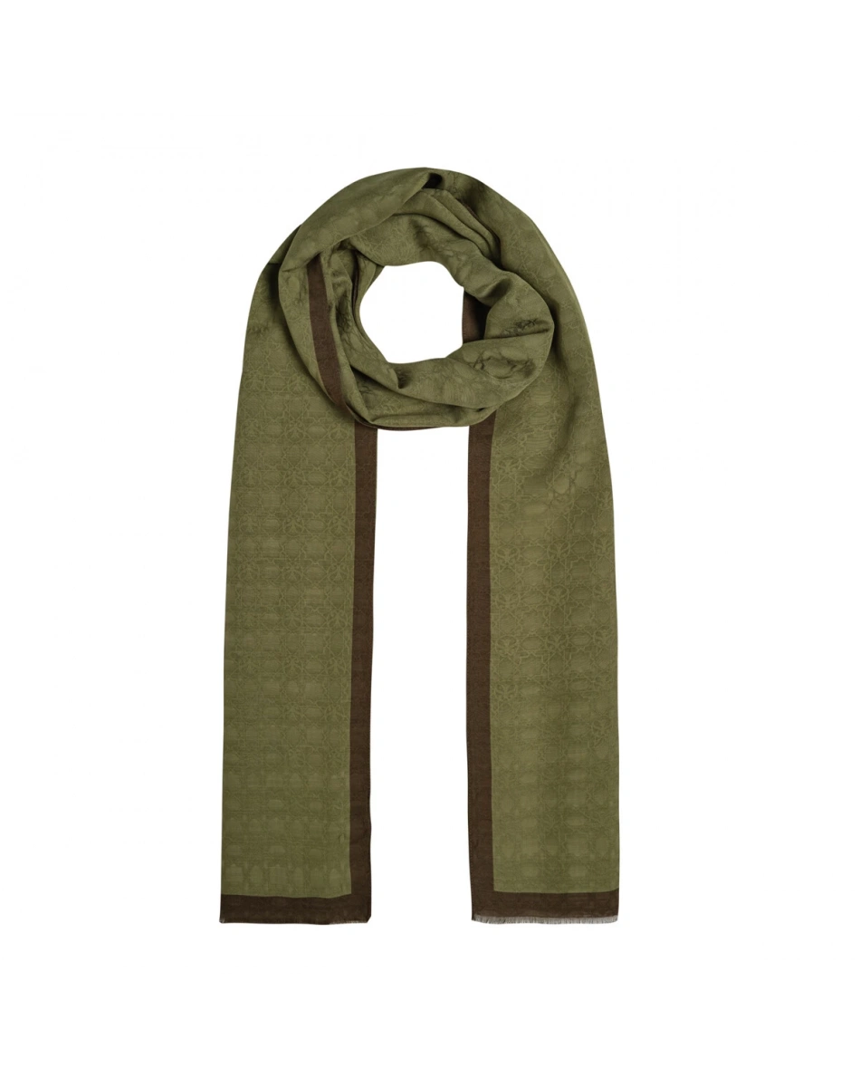 İpekevi 04356 Osmanlı Yeşil Dört Mevsim Monogram Şal