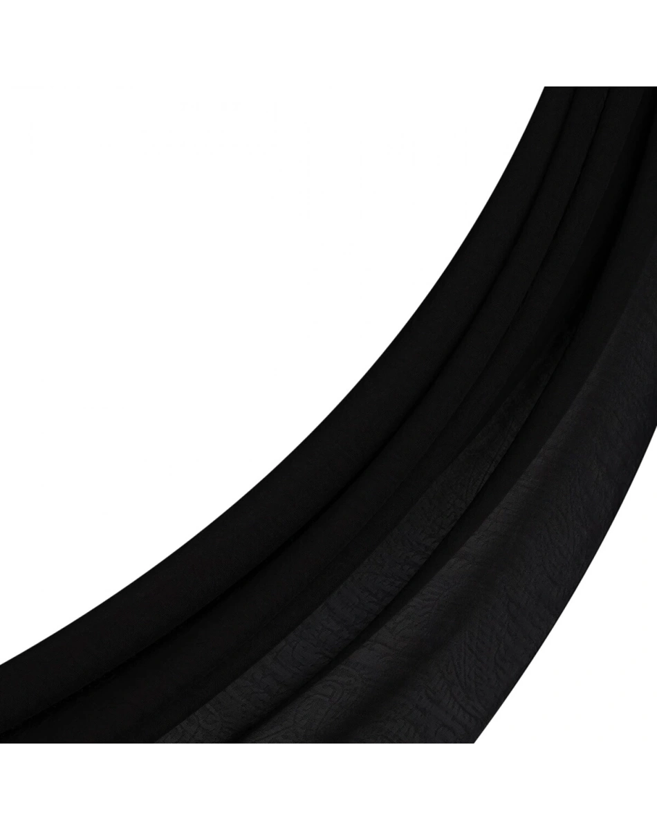 İpekevi 04391 Siyah Dört Mevsim Desenli Monogram Şal