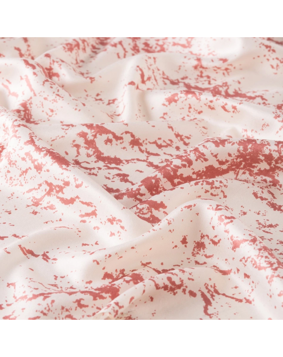 İpekevi 05246 Gül Kurusu Mermer Desenli İpek Şal