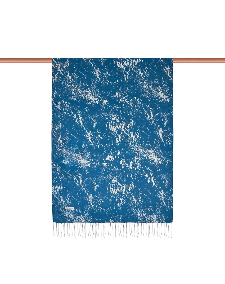 İpekevi 05246 İndigo Mermer Desenli İpek Şal