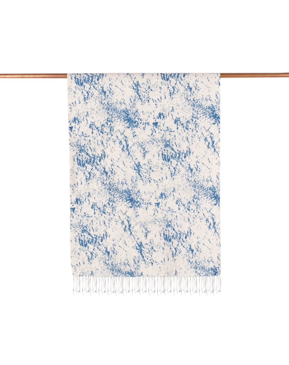 İpekevi 05246 Mavi Mermer Desenli İpek Şal