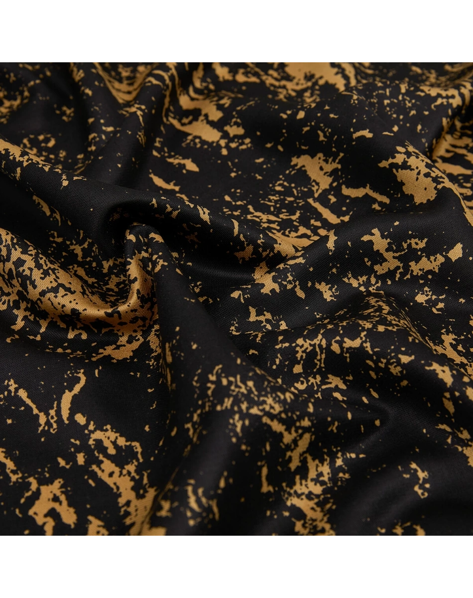 İpekevi 05246 Siyah Gold Mermer Desenli İpek Şal