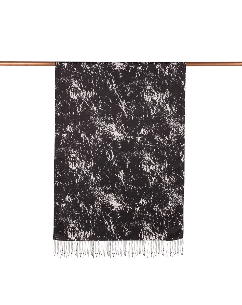 İpekevi 05246 Siyah Mermer Desenli İpek Şal