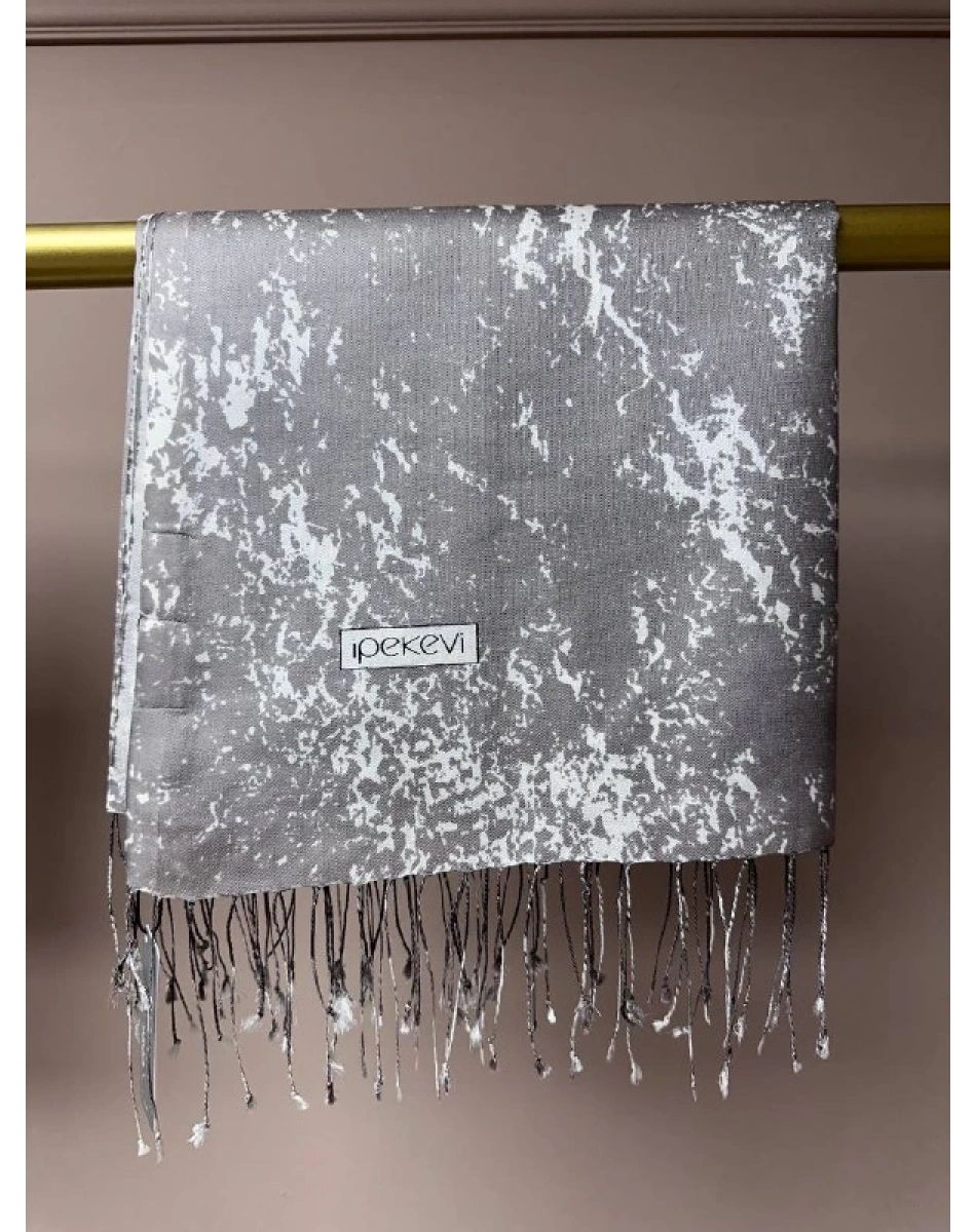 İpekevi 05246 Taş Mermer Desenli İpek Şal