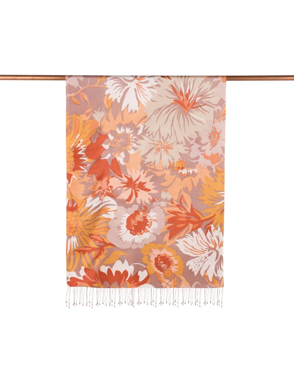 İpekevi 06111 Kahve Nihavent Desenli İpek Şal