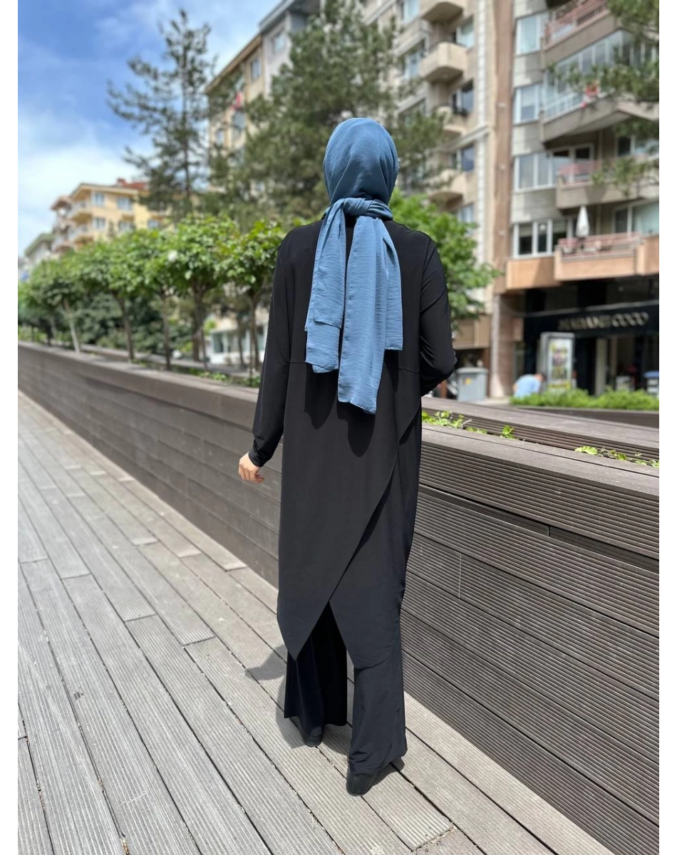 Kahma 24Y12059 Siyah Buzi Kumaş Takım