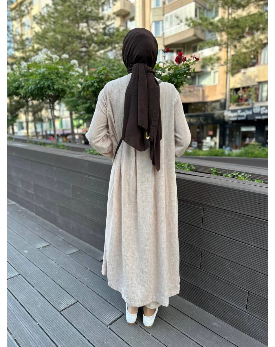 Kahma 24Y13057 Latte Önü Düğmeli Kap