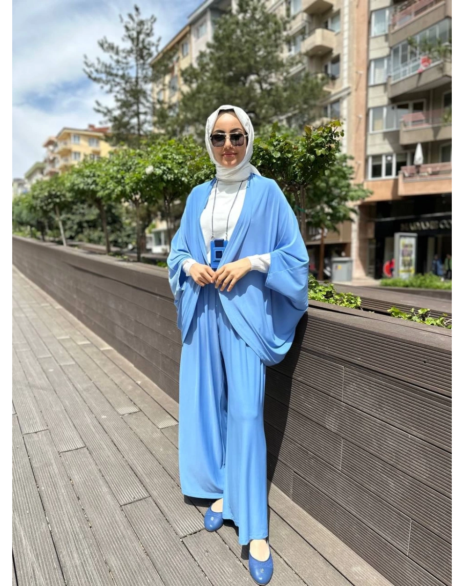 Kahma 24Y14054 Mavi Sandy Kumaş İkili Takım