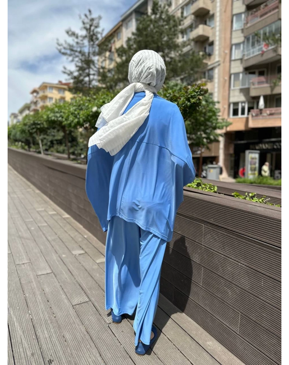 Kahma 24Y14054 Mavi Sandy Kumaş İkili Takım