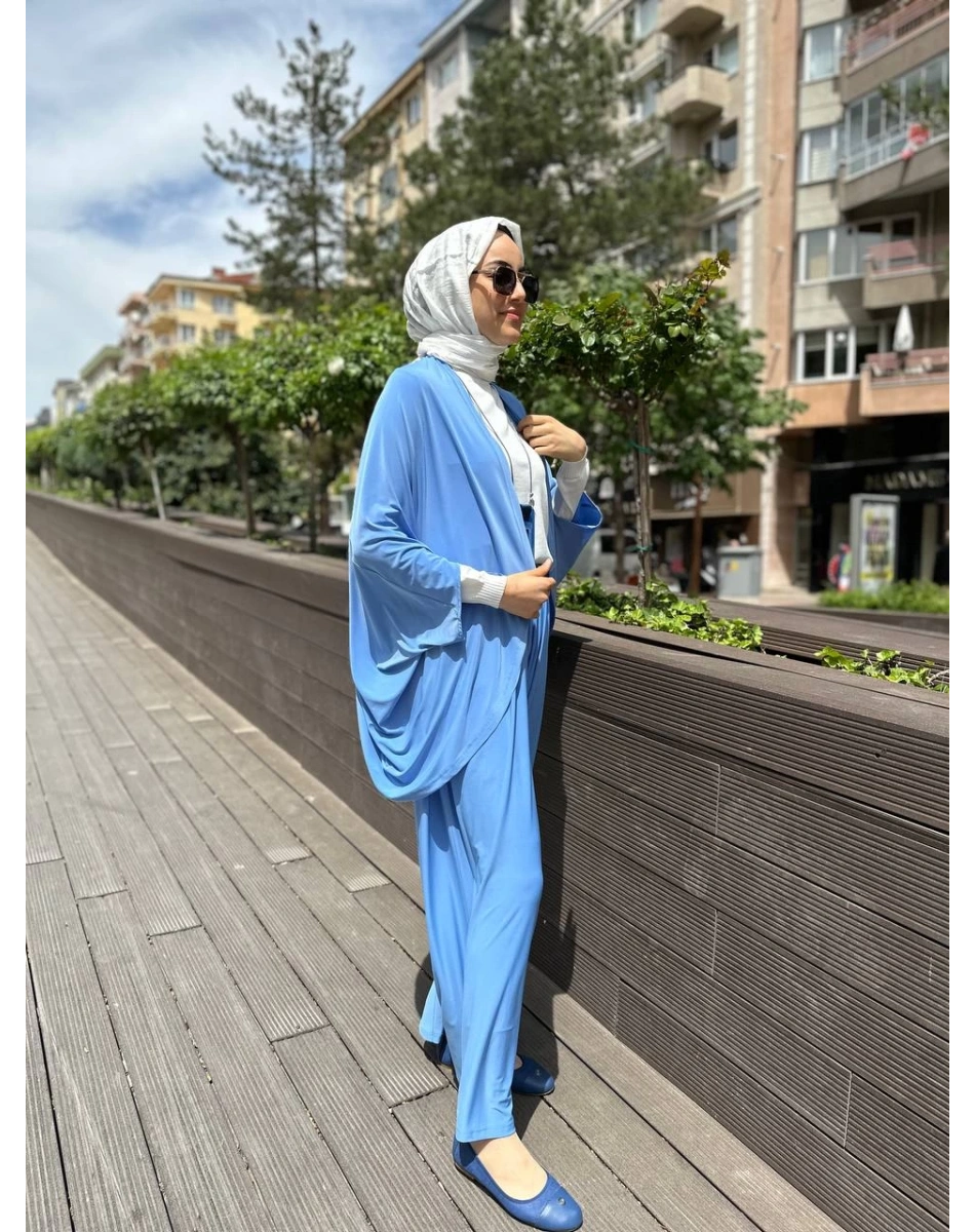 Kahma 24Y14054 Mavi Sandy Kumaş İkili Takım