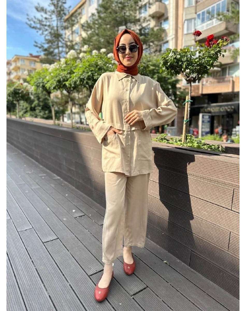 Kahma 24Y18060 Bej İkili Takım