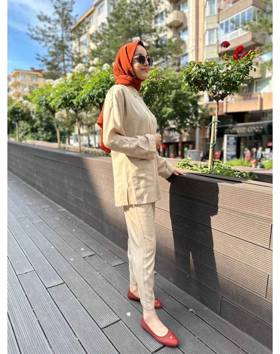 Kahma 24Y18060 Bej İkili Takım