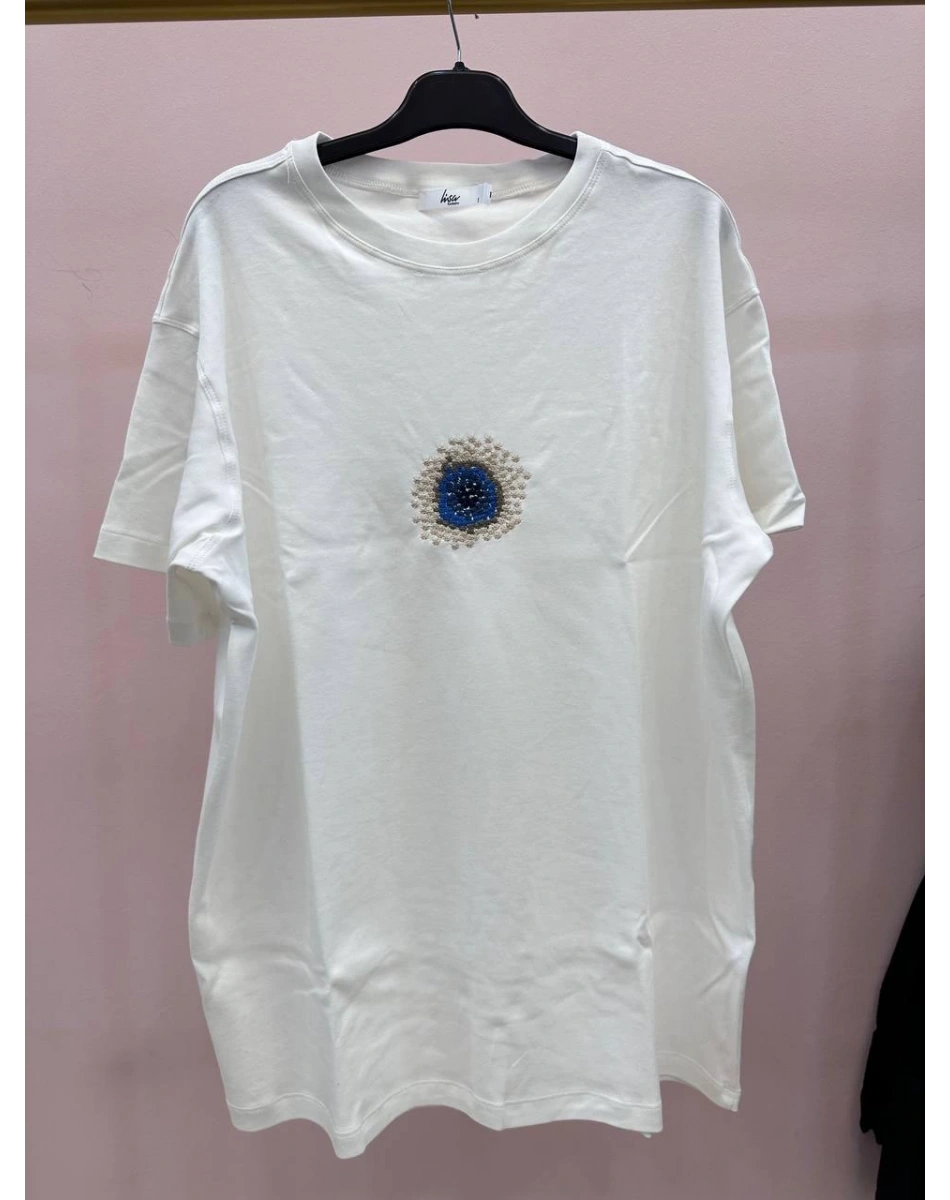 Lisa Exclusive 5011 Beyaz Göz Nakış Tişört
