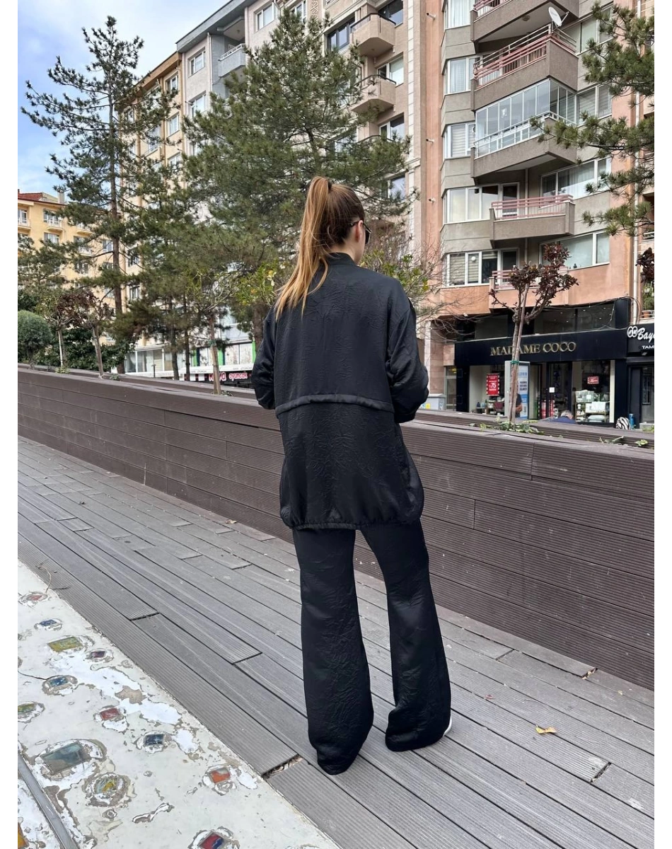 Lisa Exclusive 5049 Siyah Kolu Büzgülü Takım