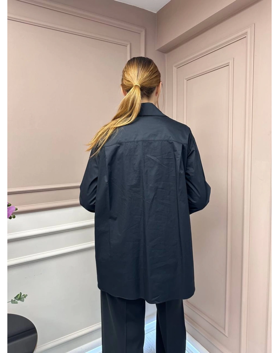 Lisa Exclusive 5052 Siyah Taş İşlemeli Gömlek