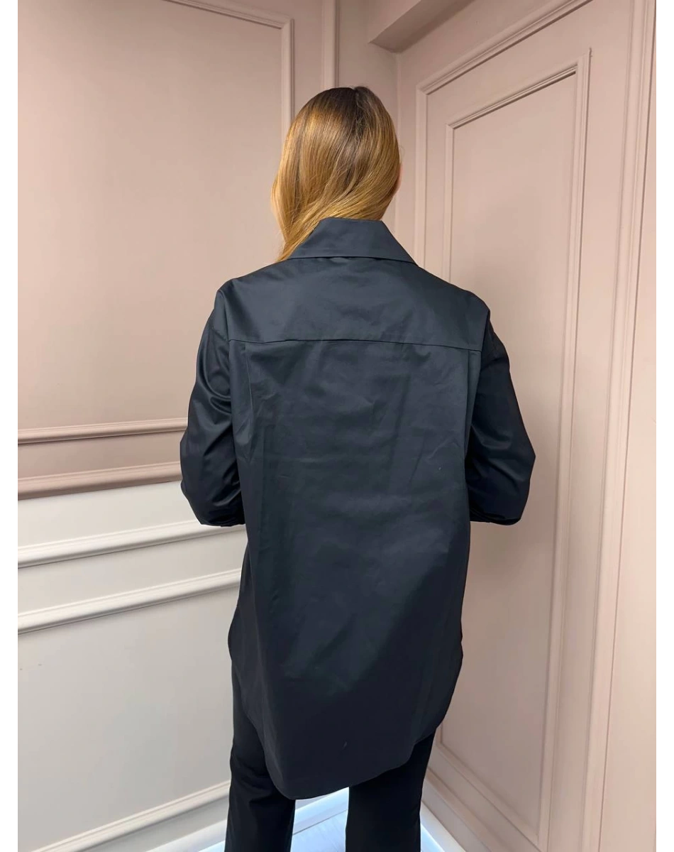 Lisa Exclusive 5104 Siyah Fermuar Ve Taş Detaylı Gömlek