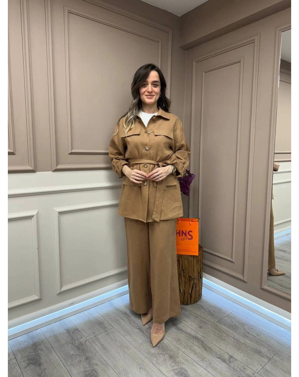Lisa Exclusive 5107 Camel Keten Takım