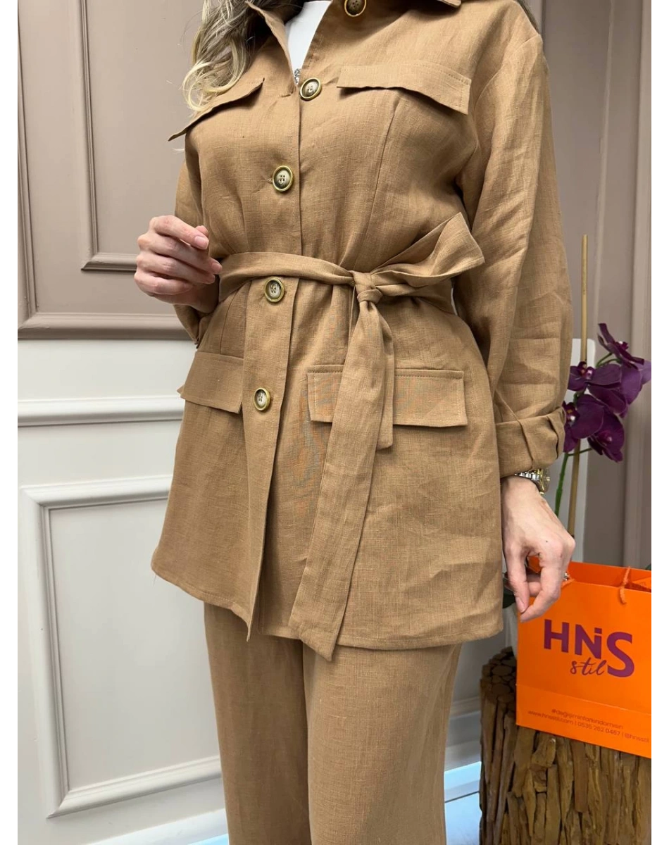 Lisa Exclusive 5107 Camel Keten Takım