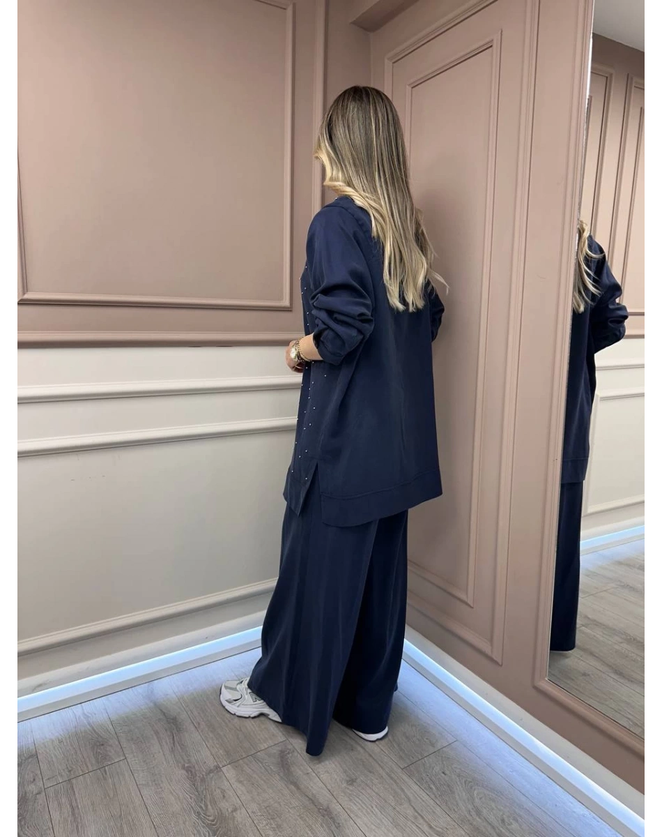 Lisa Exclusive 5111 Lacivert Boncuk Detaylı Takım