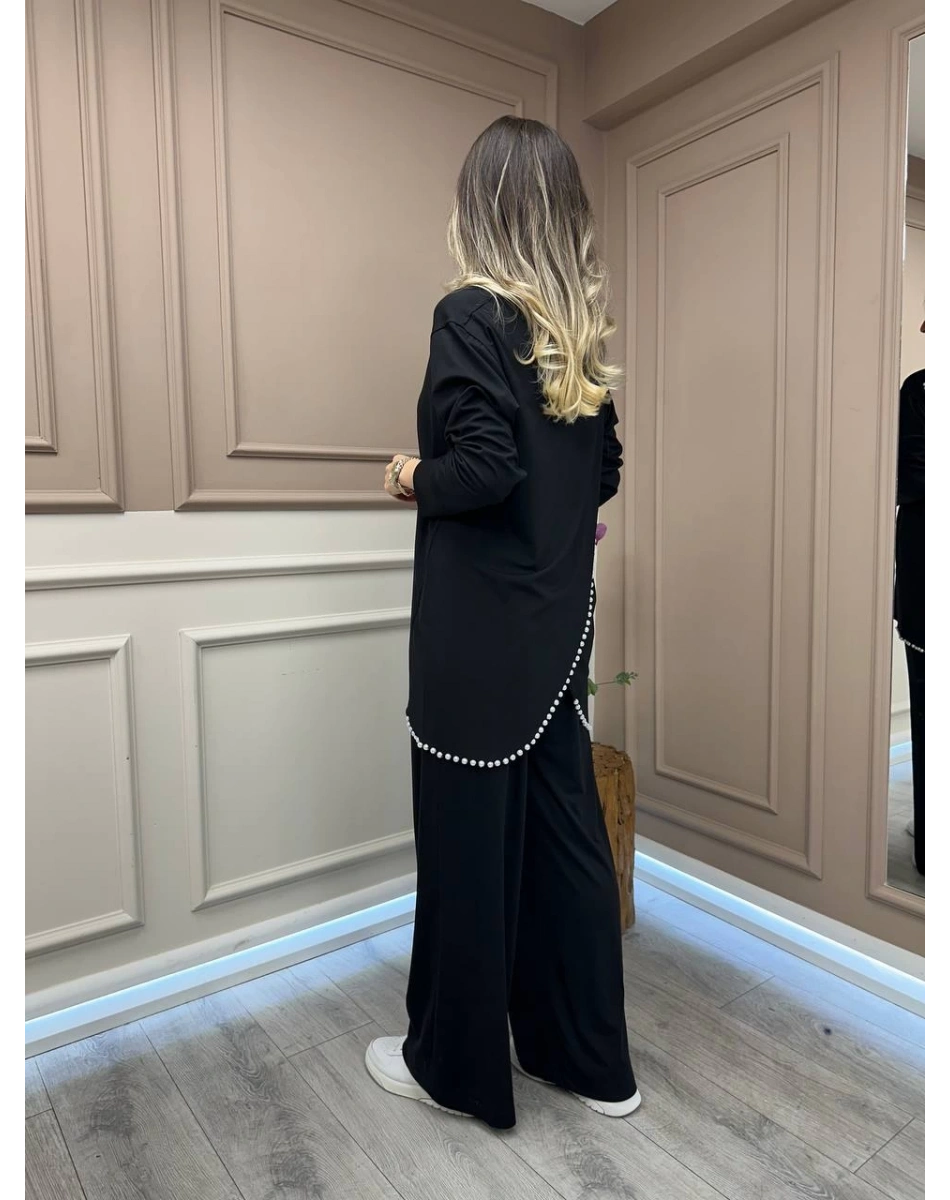 Lisa Exclusive 5118 Siyah İncili Takım