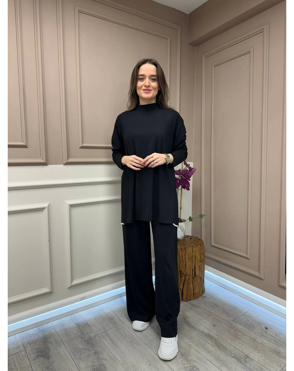 Lisa Exclusive 5118 Siyah İncili Takım