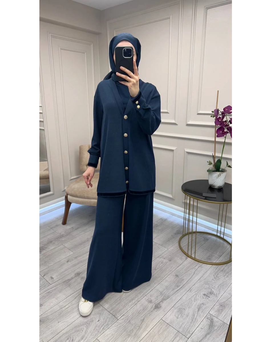 Lisa Exclusive 6055 Lacivert Fitilli İkili Takım