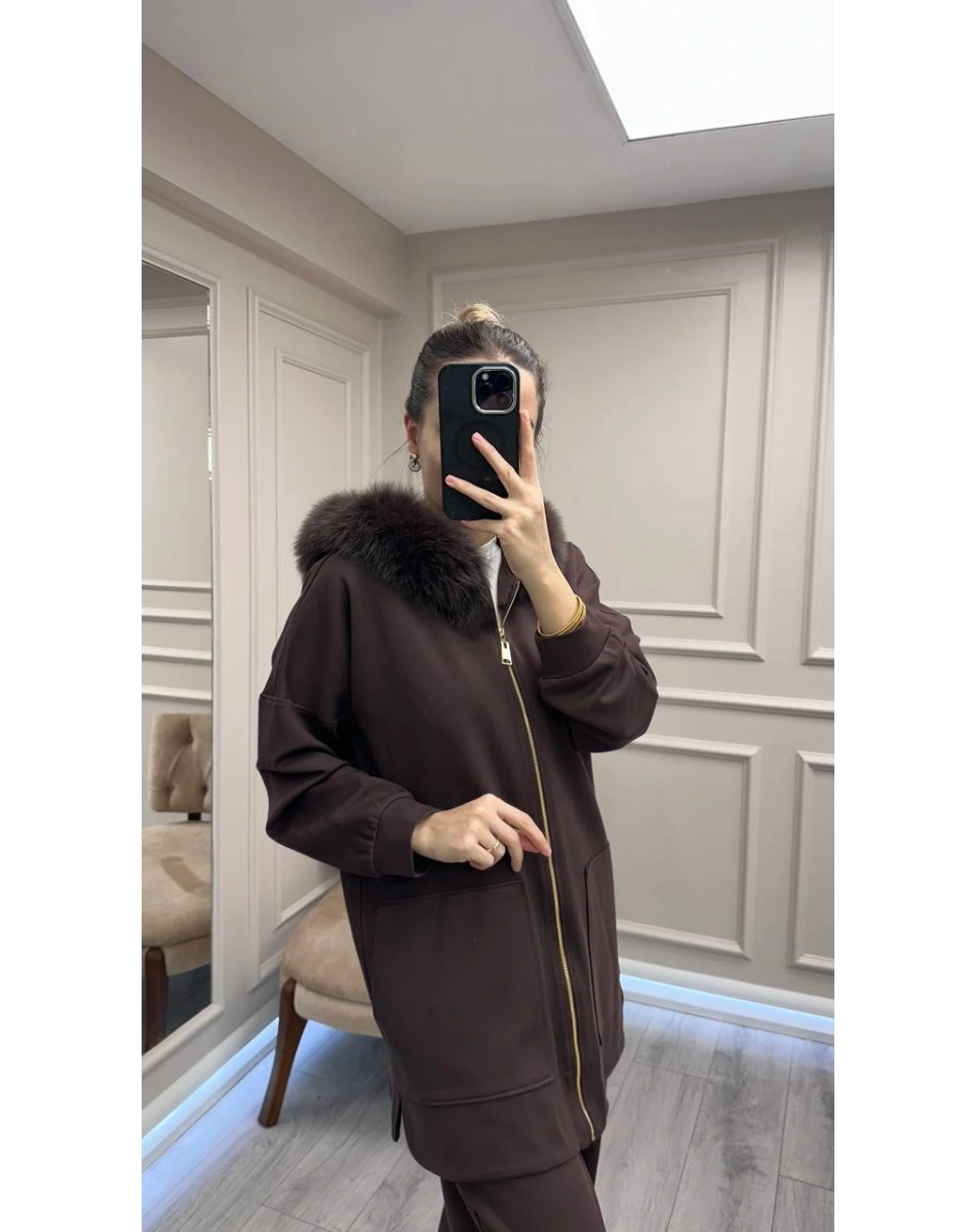 Lisa Exclusive 6074 Kahve Kürklü Takım