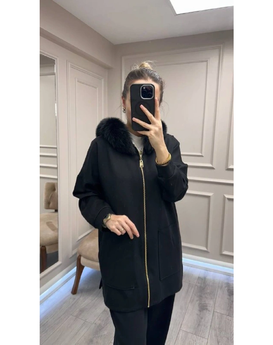 Lisa Exclusive 6074 Siyah Kürklü Takım