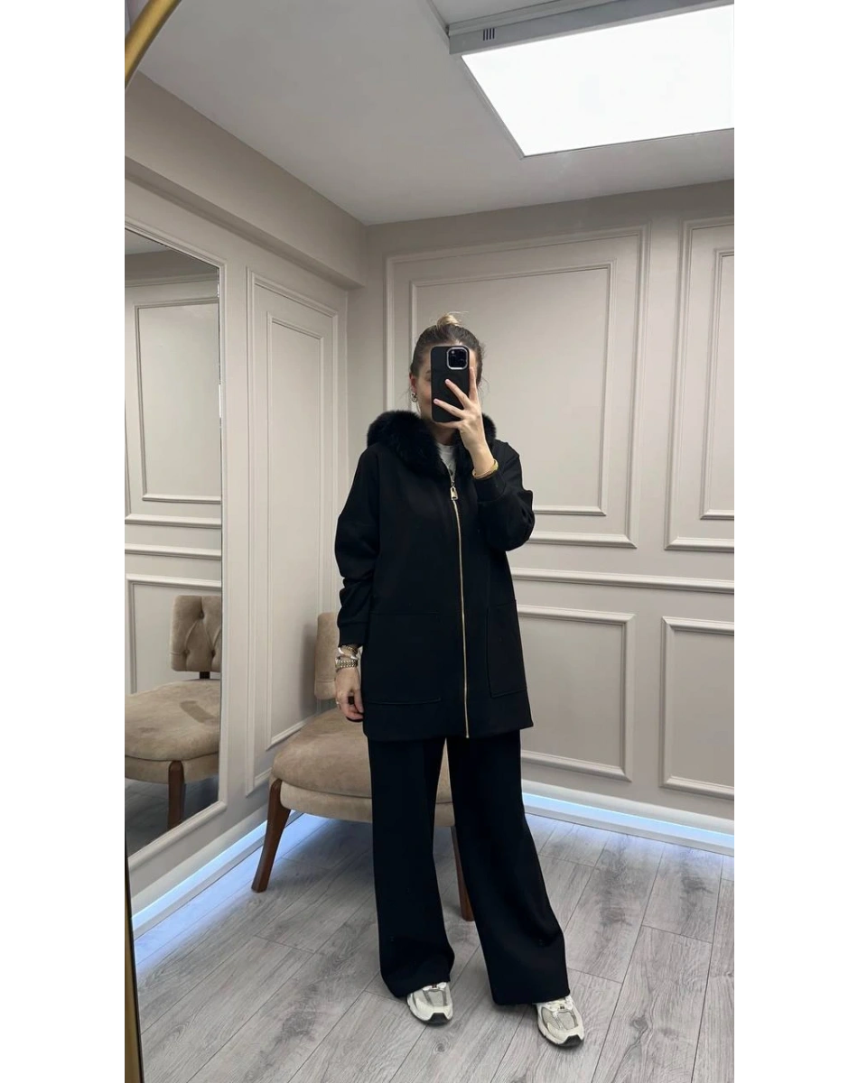 Lisa Exclusive 6074 Siyah Kürklü Takım