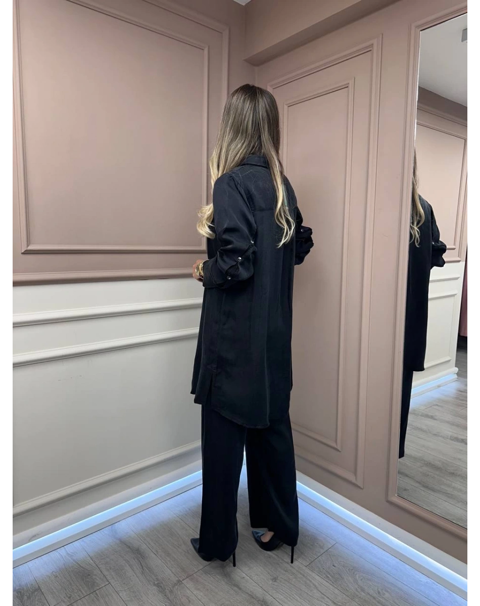 Lissmore 5919 Siyah Kol Detaylı Takım