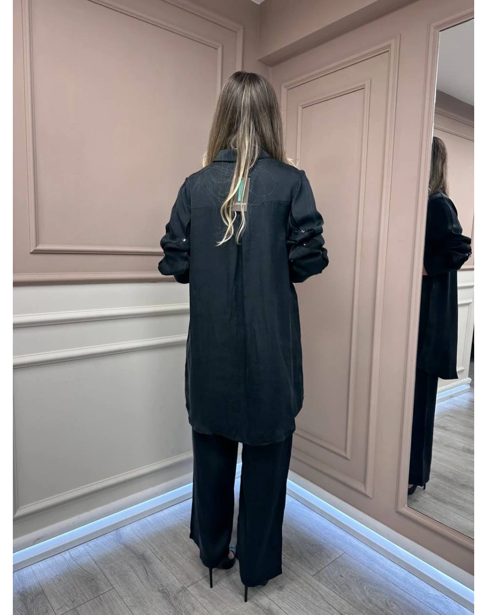 Lissmore 5919 Siyah Kol Detaylı Takım