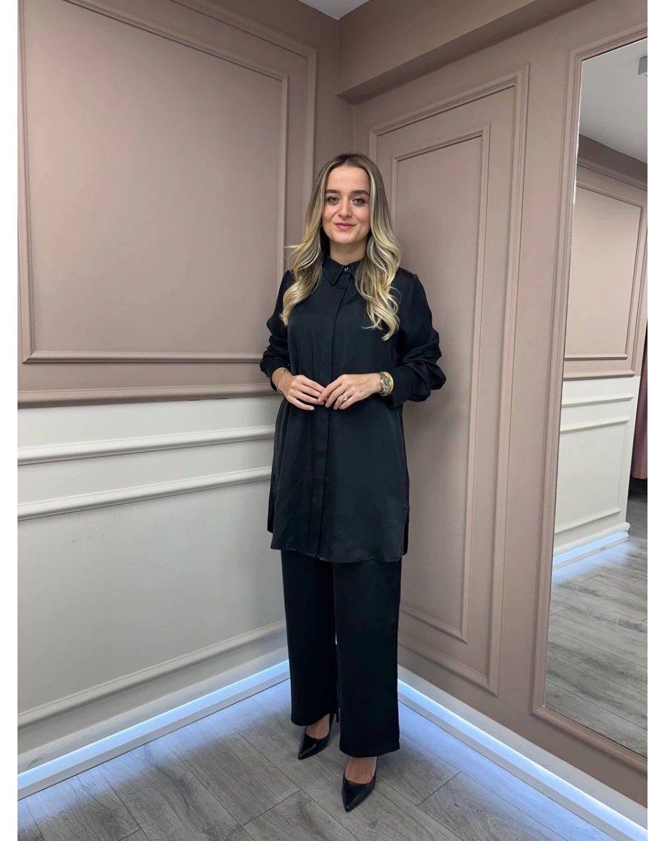 Lissmore 5919 Siyah Kol Detaylı Takım