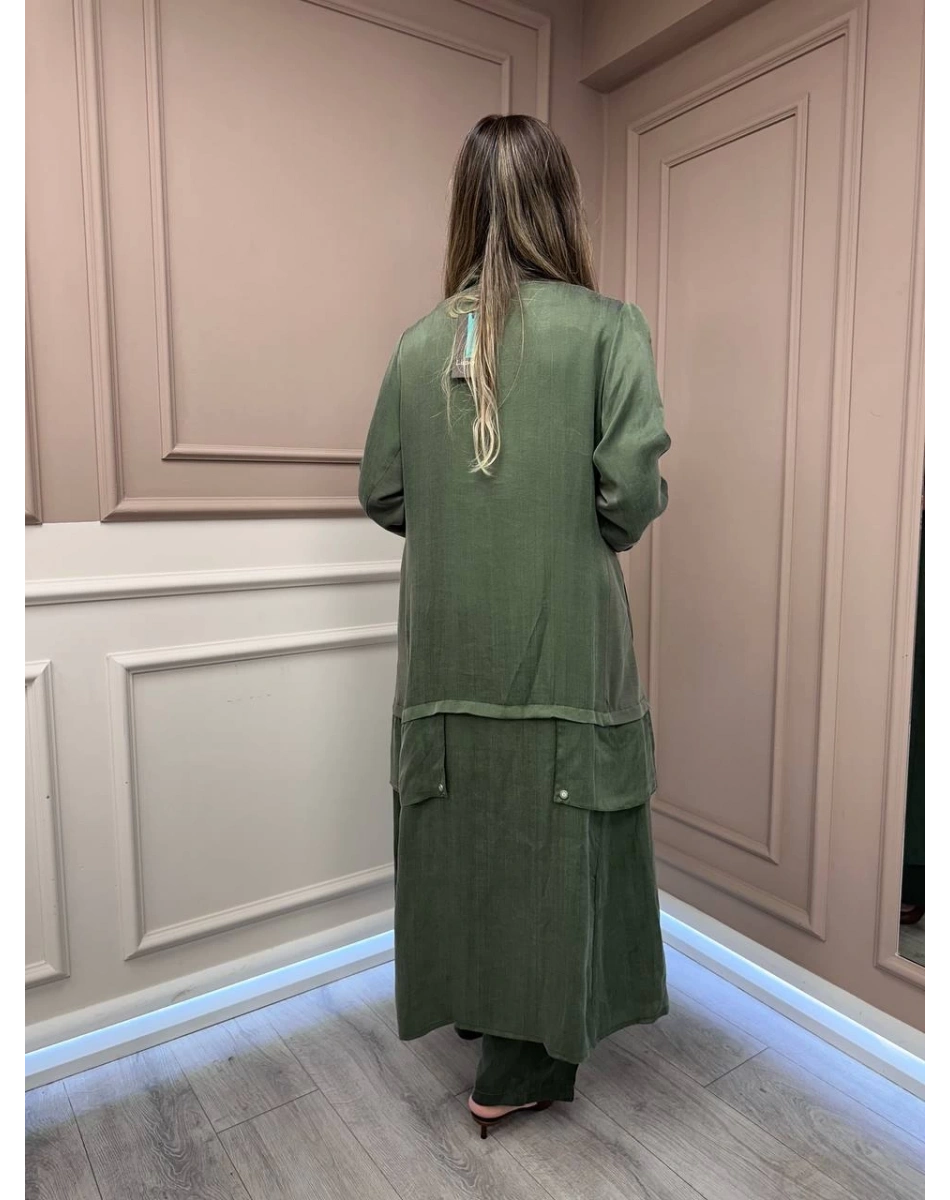 Lissmore 5956 Haki Fermuar Detaylı Kap