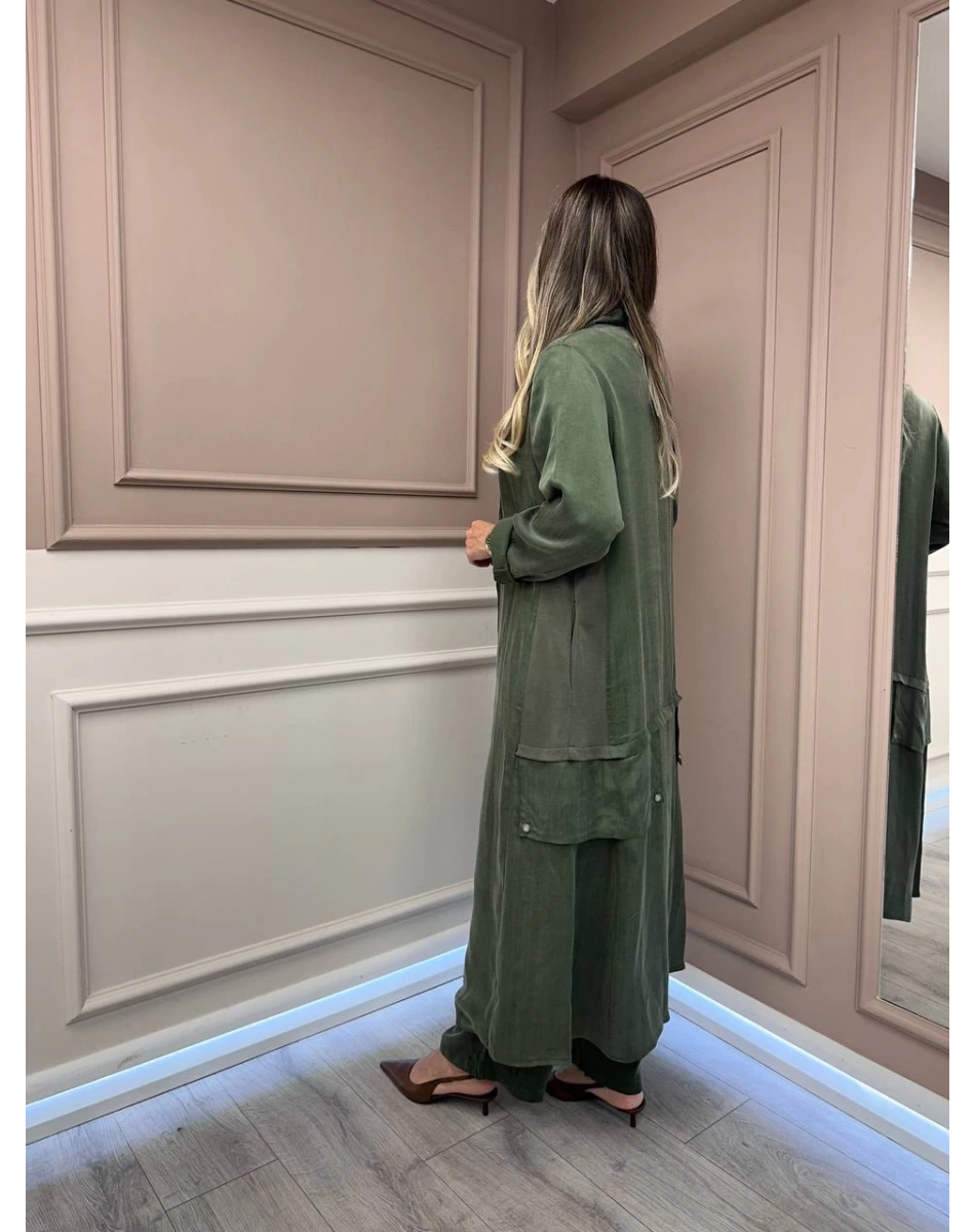 Lissmore 5956 Haki Fermuar Detaylı Kap