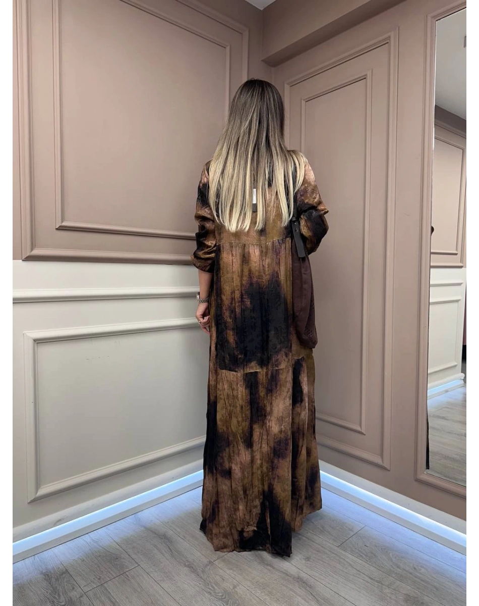 Lissmore 6096 Kahve Çanta Detaylı Elbise