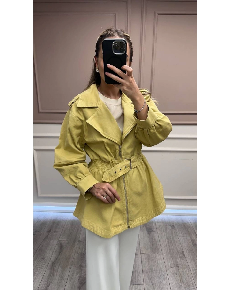 Magazin 7306 Sarı Kot Ceket