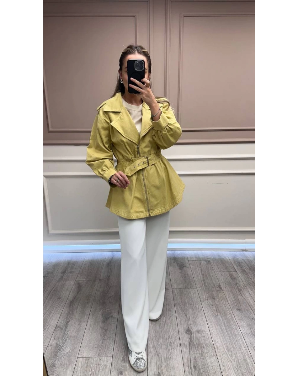 Magazin 7306 Sarı Kot Ceket