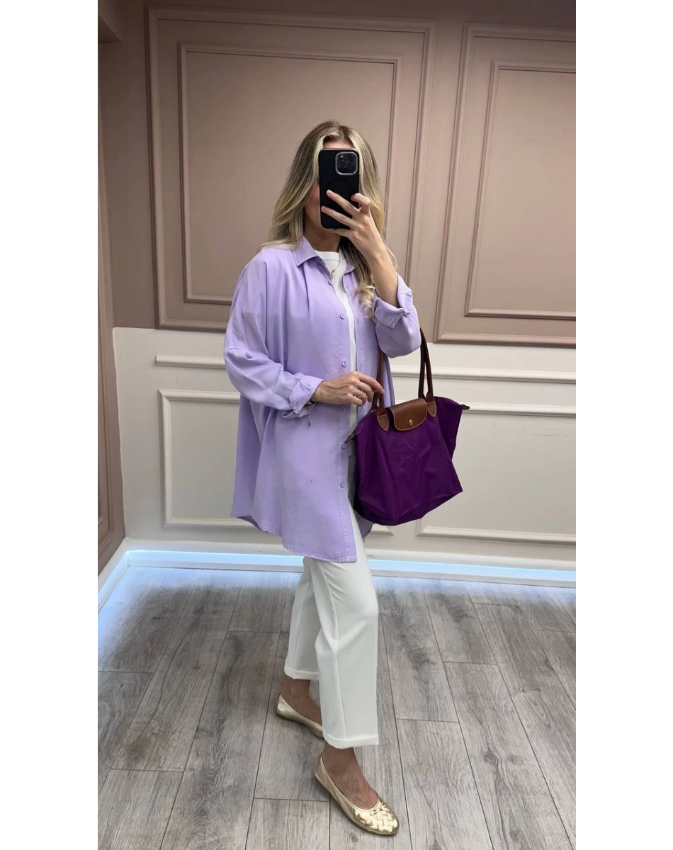 Magazin 7351 Lila Tensel Gömlek