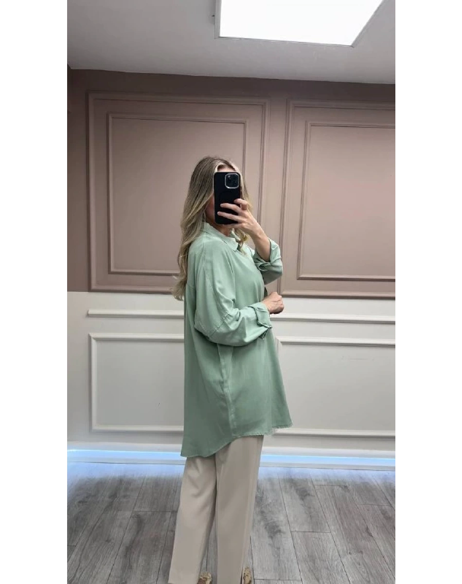 Magazin 7351 Yeşil Tensel Gömlek